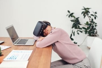 woman in virtual reality headset